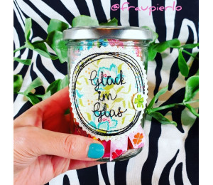 Stickserie ITH - Wunschglas Glücksglas Anhänger & liebe Worte